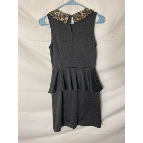 MONTEAU WOMENS SIZE SMALL 4/6 PEPLUM DRESS GRAY SLEEVELESS Classic Classicore - Picture 2 of 2